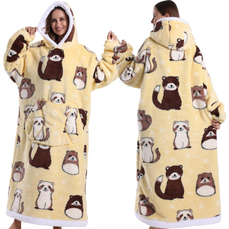 Cozy Oversized Hoodie Blanket - Ultra Soft Wearable Blanket for Winter