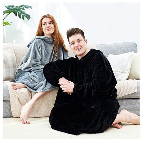 Flannel Thick Warm Blanket Hoodie